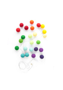 rainbow cotton ball string lights 